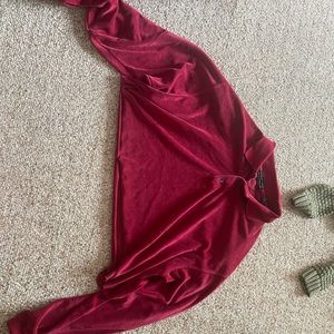 Cropped Velvet Collared Shirt